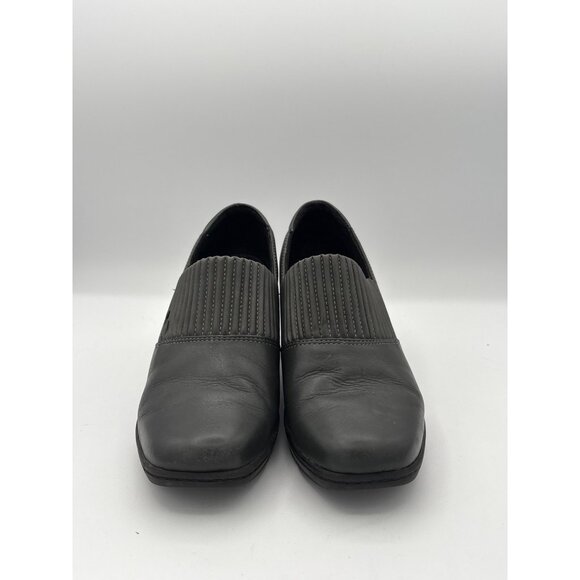 Women’s Clark’s Size 7 Dark Gray Leather Heeled Loafers - Picture 5 of 6